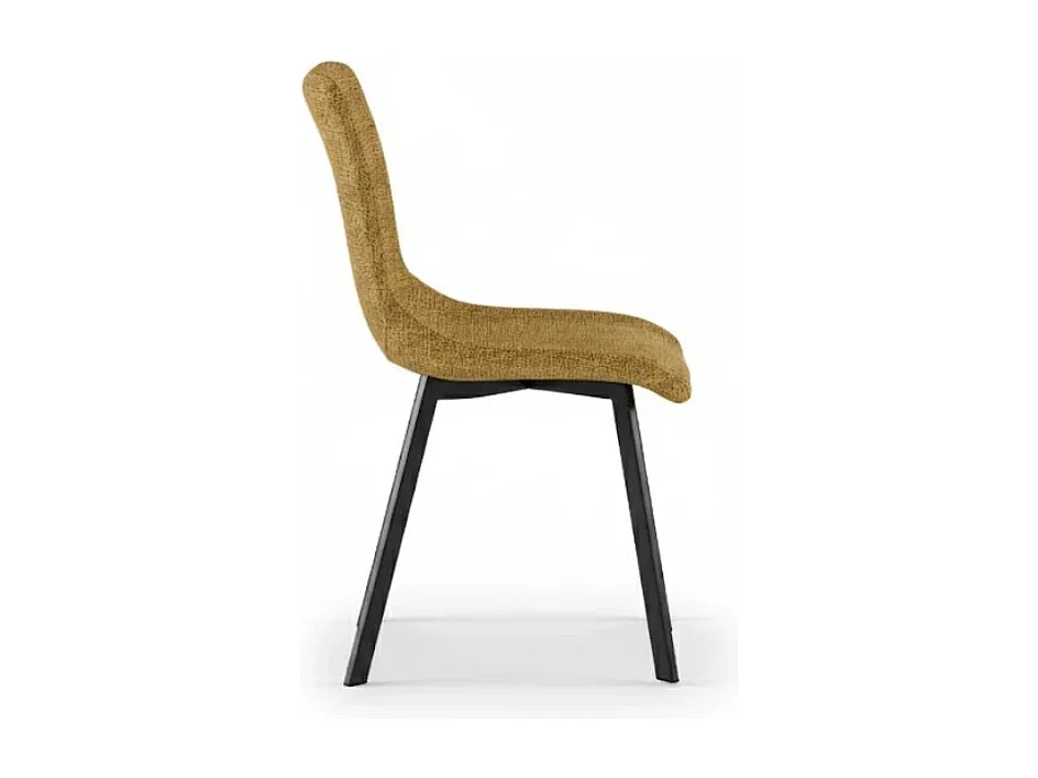 Grace, Set di 4 Sedia in tessuto easy-clean con gambe in metallo verniciato (45cm X 56cm H. 86cm)| Duzzle