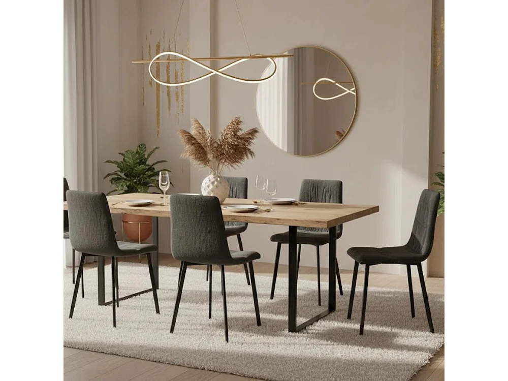 Daisy, Set di 4 Sedia in tessuto easy-clean con gambe in metallo verniciato (46cm X 55cm H. 87.5cm)| Duzzle