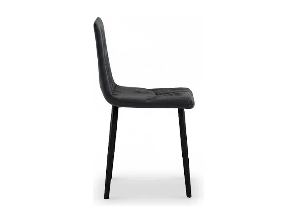 Daisy, Set di 4 Sedia in tessuto easy-clean con gambe in metallo verniciato (46cm X 55cm H. 87.5cm)