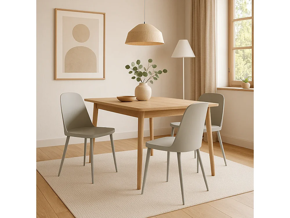 Athena, Set di 4 Sedia in polipropilene (46cm X 55cm H. 80cm)| Duzzle