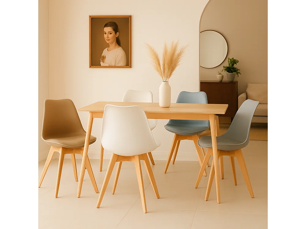 Lola, Set di 4 Sedia in polipropilene (48.5cm X 52cm H. 82cm)| Duzzle