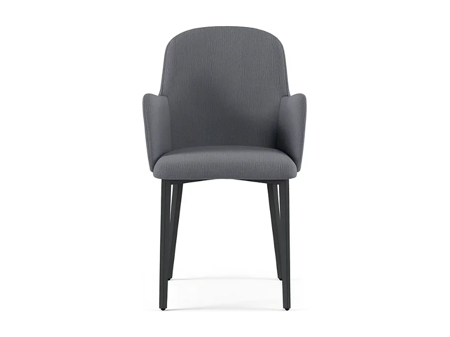 Flow, Set di 4 Sedia in tessuto easy-clean con gambe in metallo verniciato (53.5cm X 62.5cm H. 80cm)| Duzzle