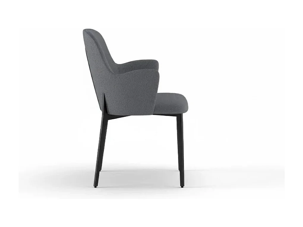 Flow, Set di 4 Sedia in tessuto easy-clean con gambe in metallo verniciato (53.5cm X 62.5cm H. 80cm)| Duzzle