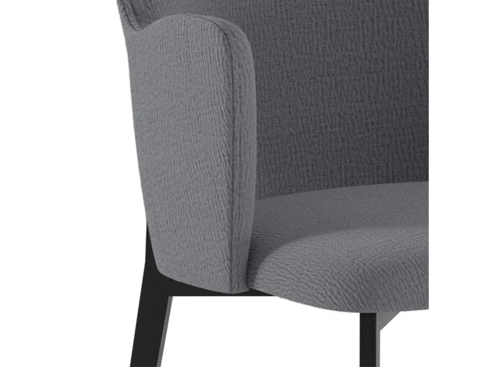 Set de 4 sillas tapizadas en tejido Easy-Clean Flow - Gris claro