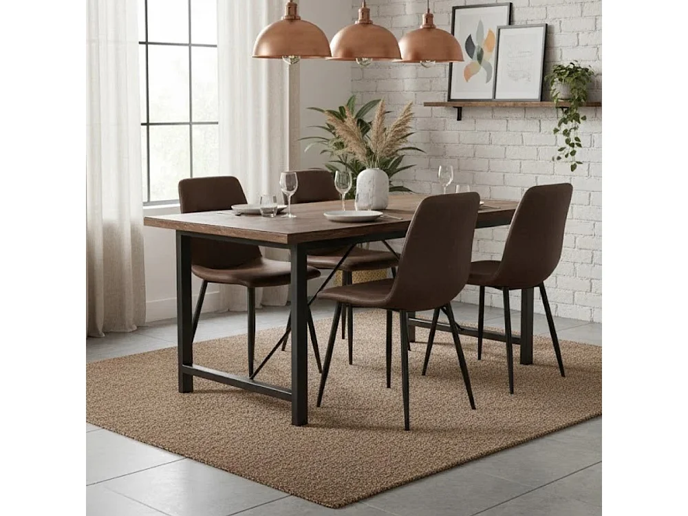 Tia, Set di 4 Sedia in similpelle (48.5cm X 49cm H. 88cm)| Duzzle