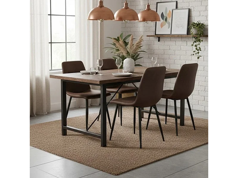 Tia, Set di 4 Sedia in similpelle (48.5cm X 49cm H. 88cm)