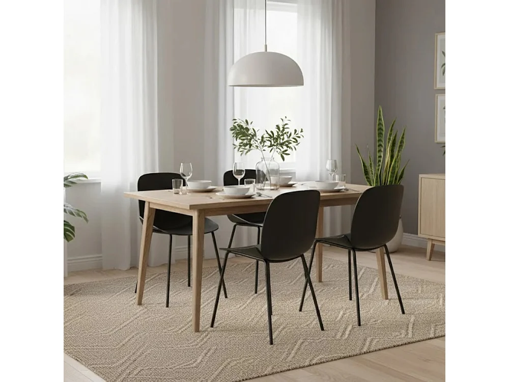 Cassandra, Set di 4 Sedia in polipropilene con gambe metallo verniciato (46cm X 55cm H. 79cm)| Duzzle