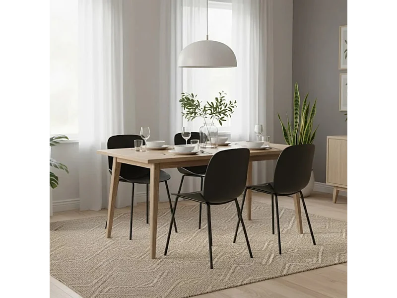 Cassandra, Set di 4 Sedia in polipropilene con gambe metallo verniciato (46cm X 55cm H. 79cm)