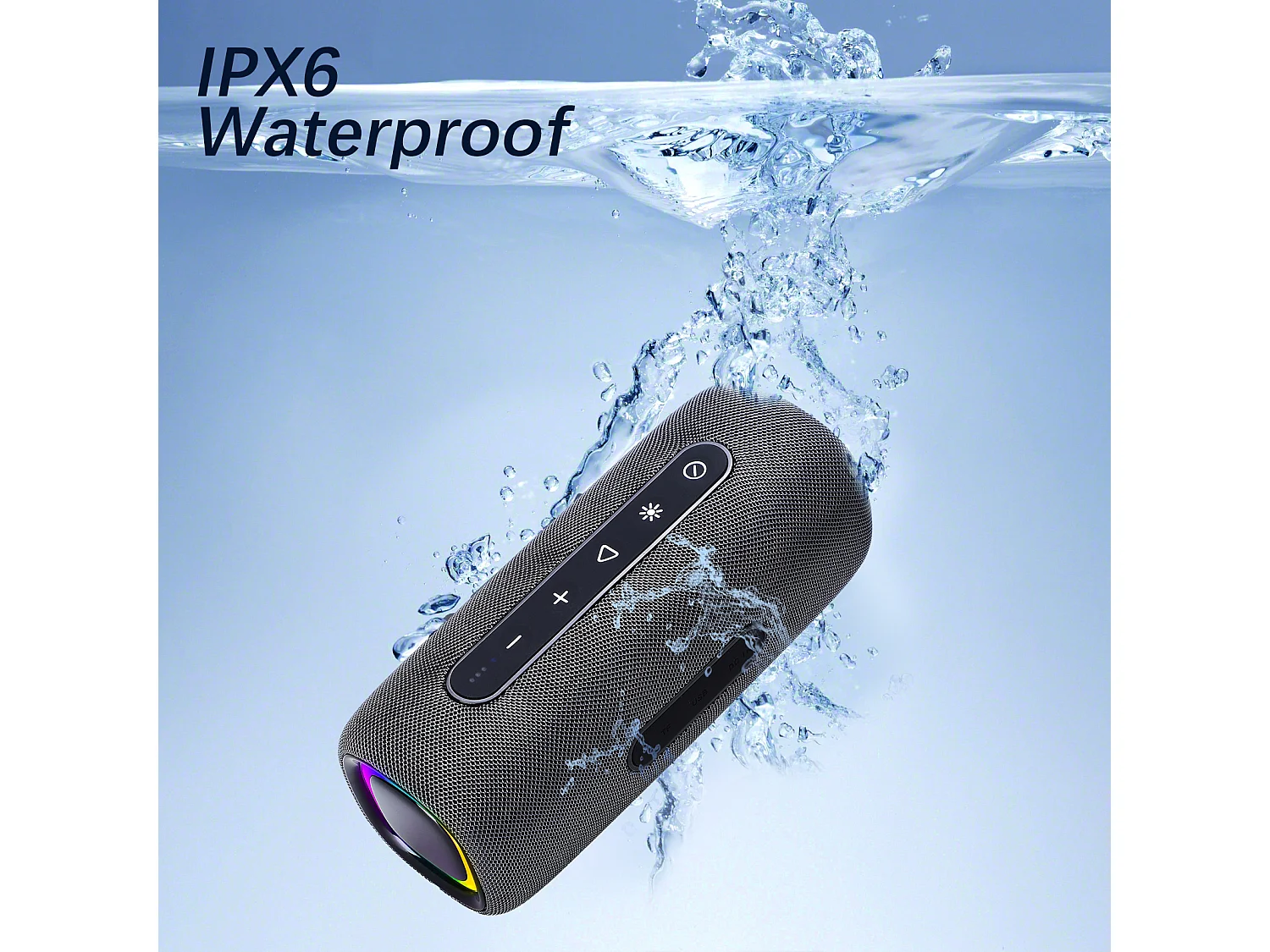 Enceinte Bluetooth Portable - sans Fil avec Bass Puissantes - Son Surround à 360 degrés - Appairage TWS - Haut Parleur Bluetooth pour l'extérieur/La Fête/Voyage