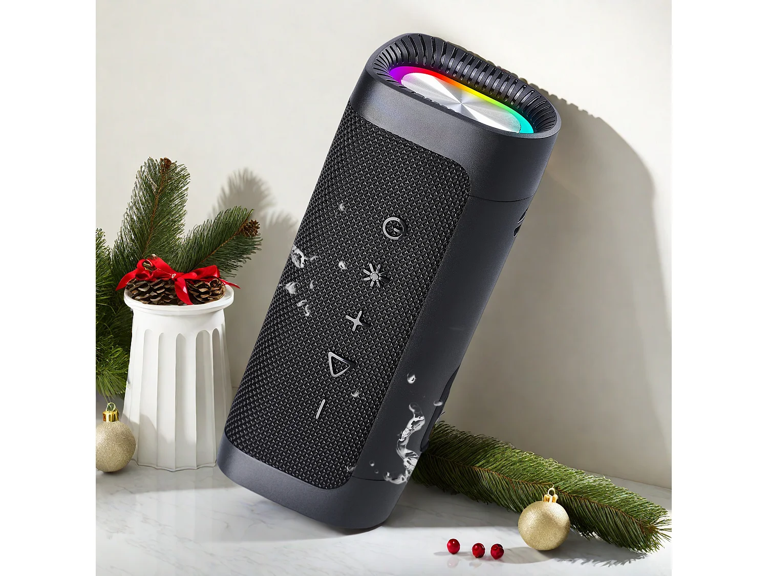 Enceinte Bluetooth Portable - Bluetooth 5.0 - Support 128Go TF Carte - Autonomie 10H avec Port AUX - pour Soirées,Randonnées,Voyage