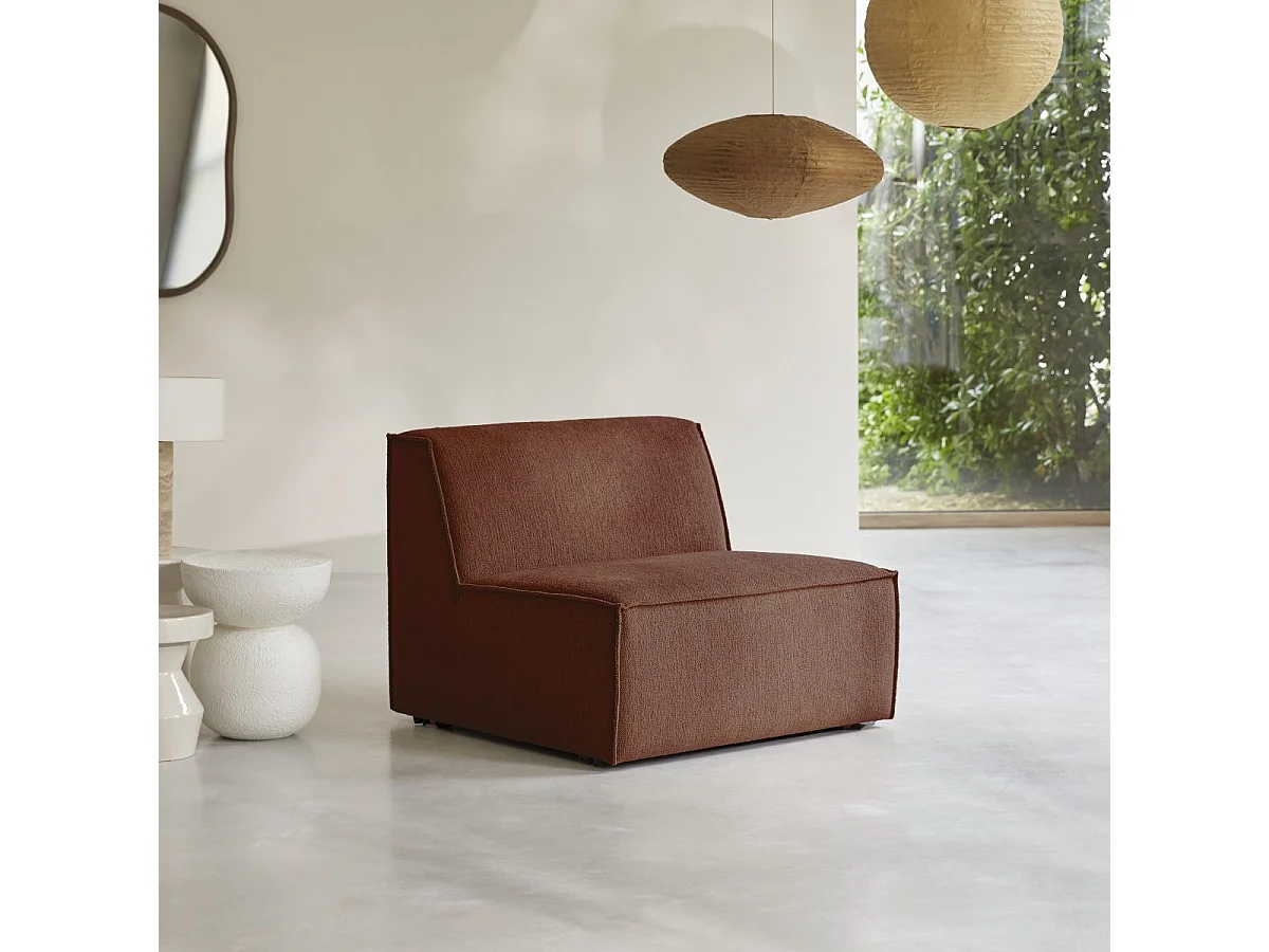 Modularer Einsitzer Dario in Mahagoni-Stoff