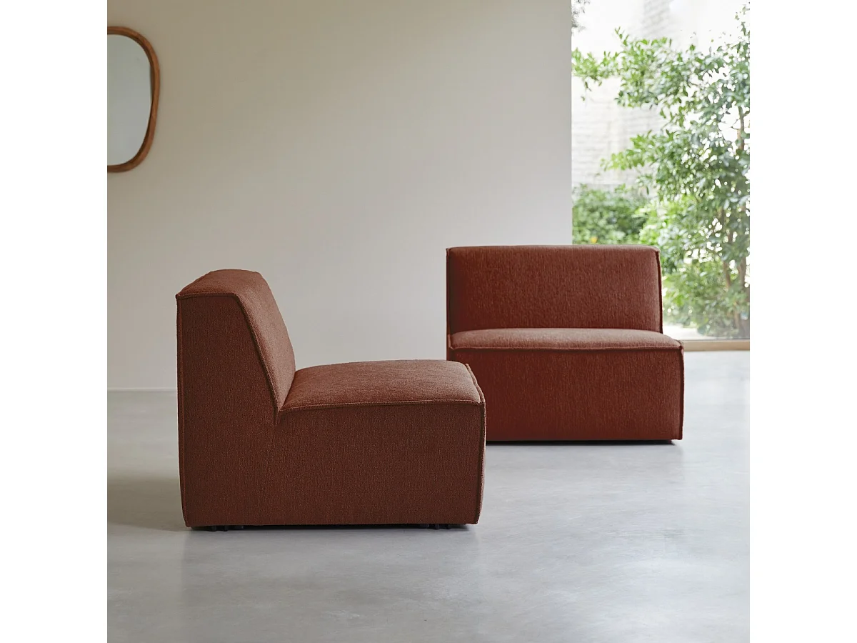 Modularer Einsitzer Dario in Mahagoni-Stoff