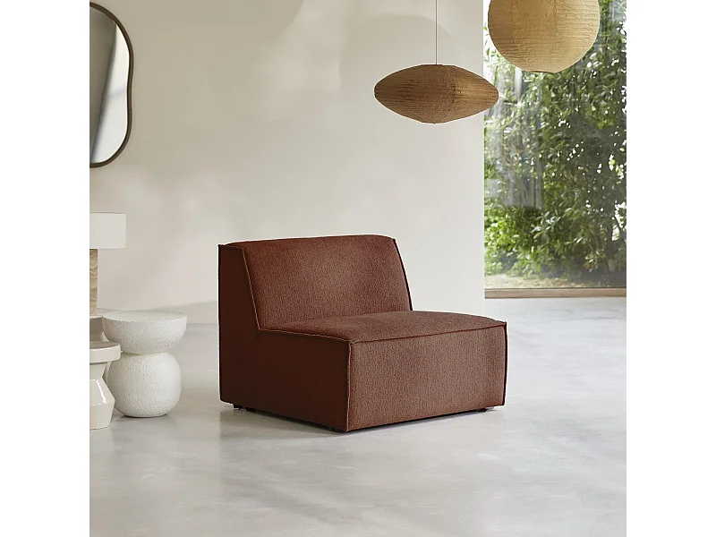 Modularer Einsitzer Dario in Mahagoni-Stoff