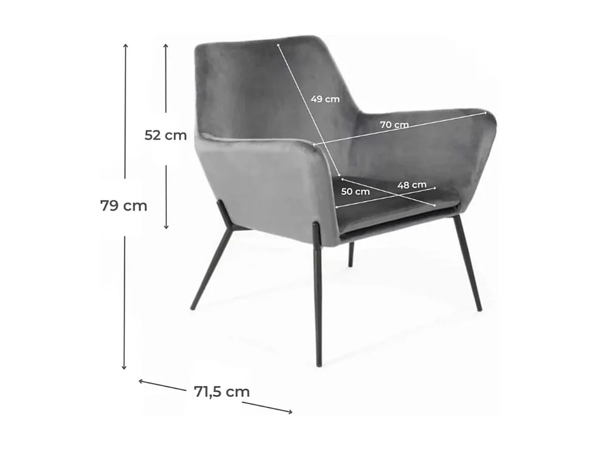 Nova,  Poltrona (L.P.H 70 x 71,5 x 79 cm)