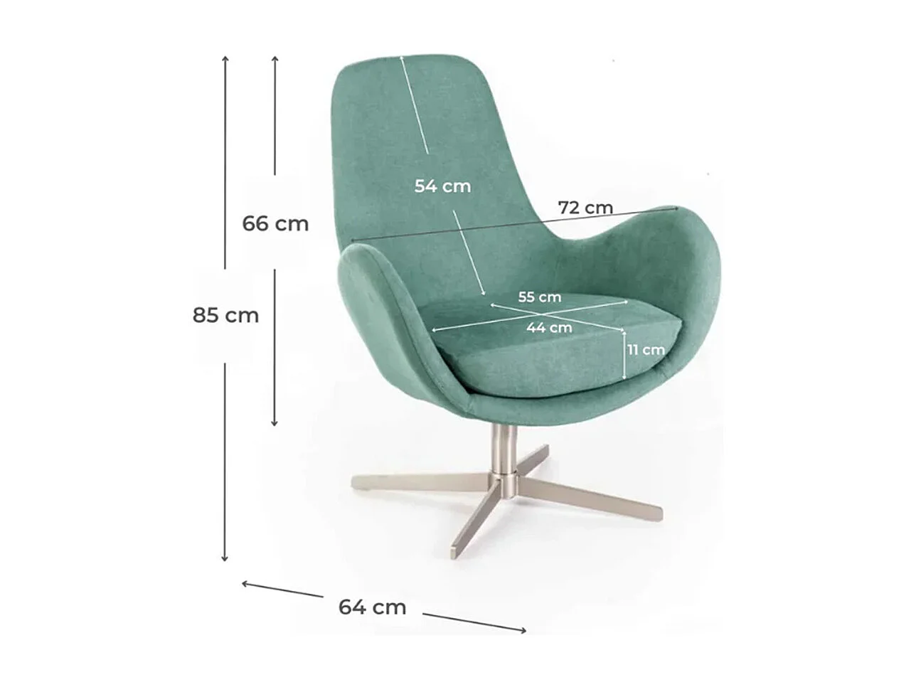 Moderne drehbare Stoff-Sessel für Wohnzimmer und Büro Sakura