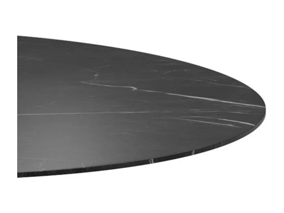 Circe, Tavolo fisso con top in ceramica Marmo nero (120cm X 120cm H. 76cm)