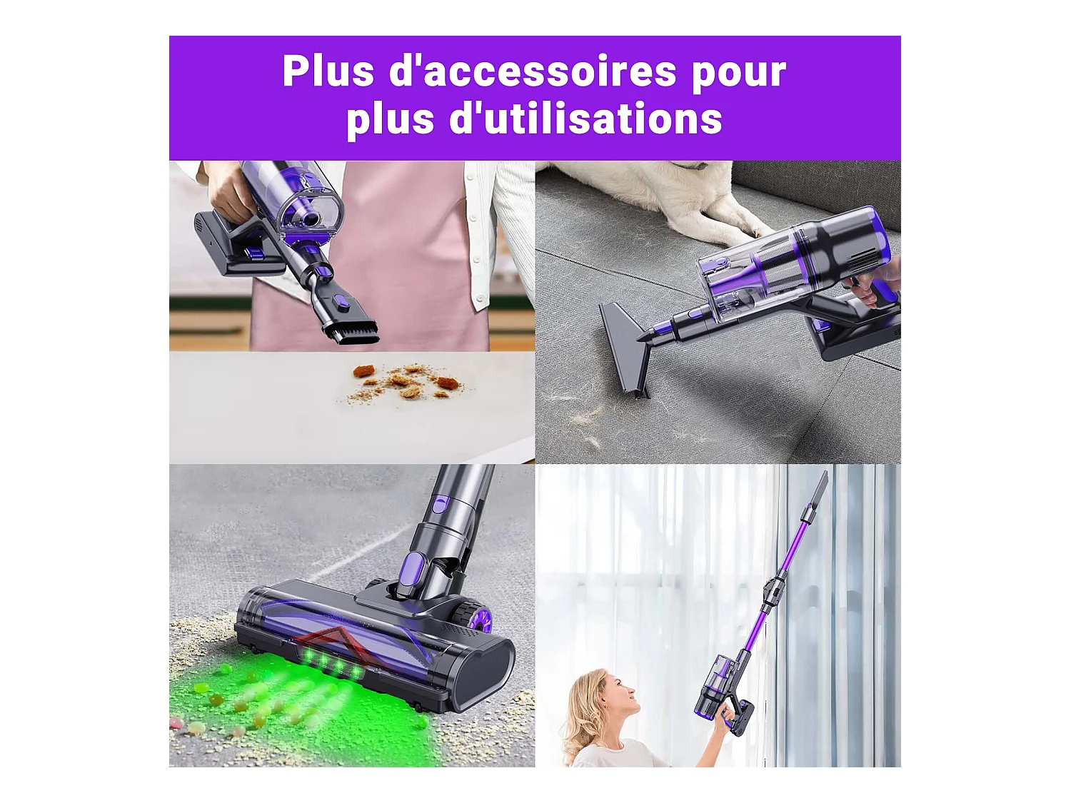 Aspirateur Balai Sans Fil - KILISKY - 700W - Écran Tactile - 65 min Autonomie - Filtre HEPA