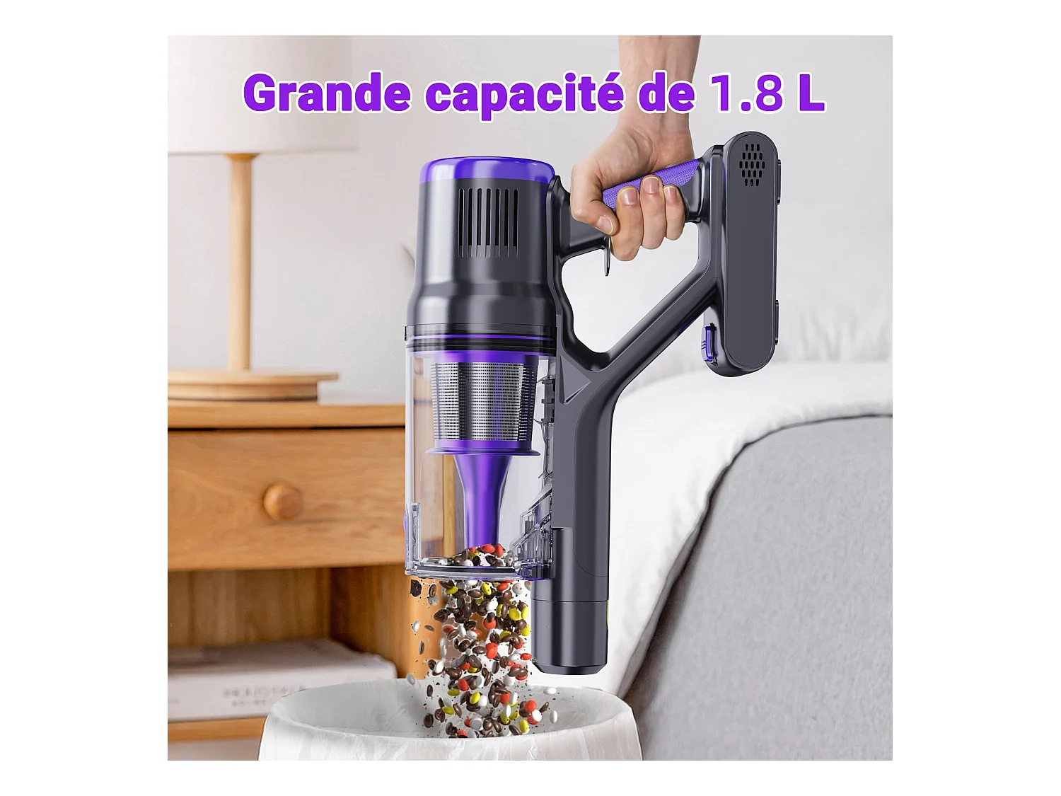 Aspirateur Balai Sans Fil - KILISKY - 700W - Écran Tactile - 65 min Autonomie - Filtre HEPA