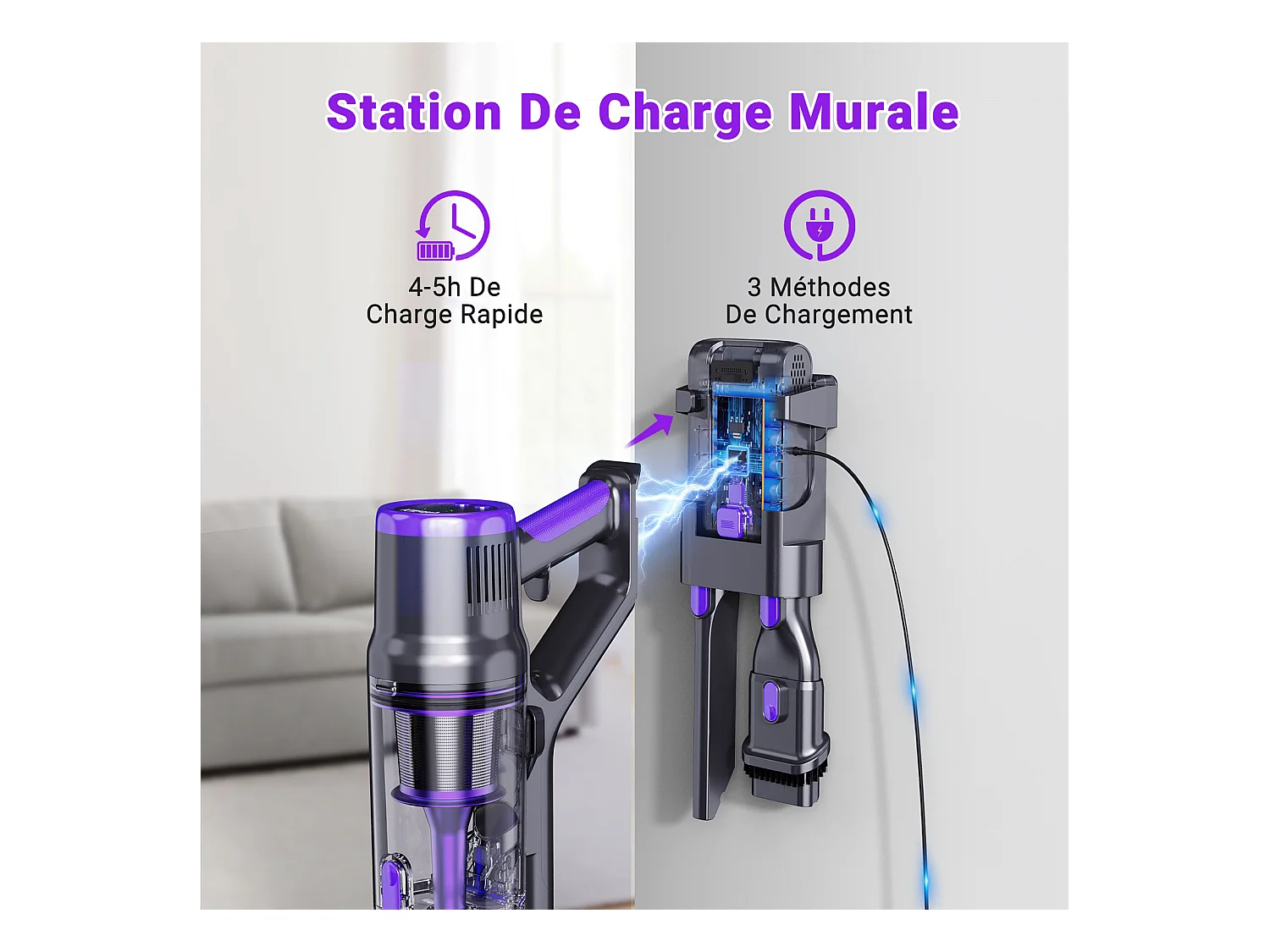 Aspirateur Balai Sans Fil - KILISKY - 700W - Écran Tactile - 65 min Autonomie - Filtre HEPA