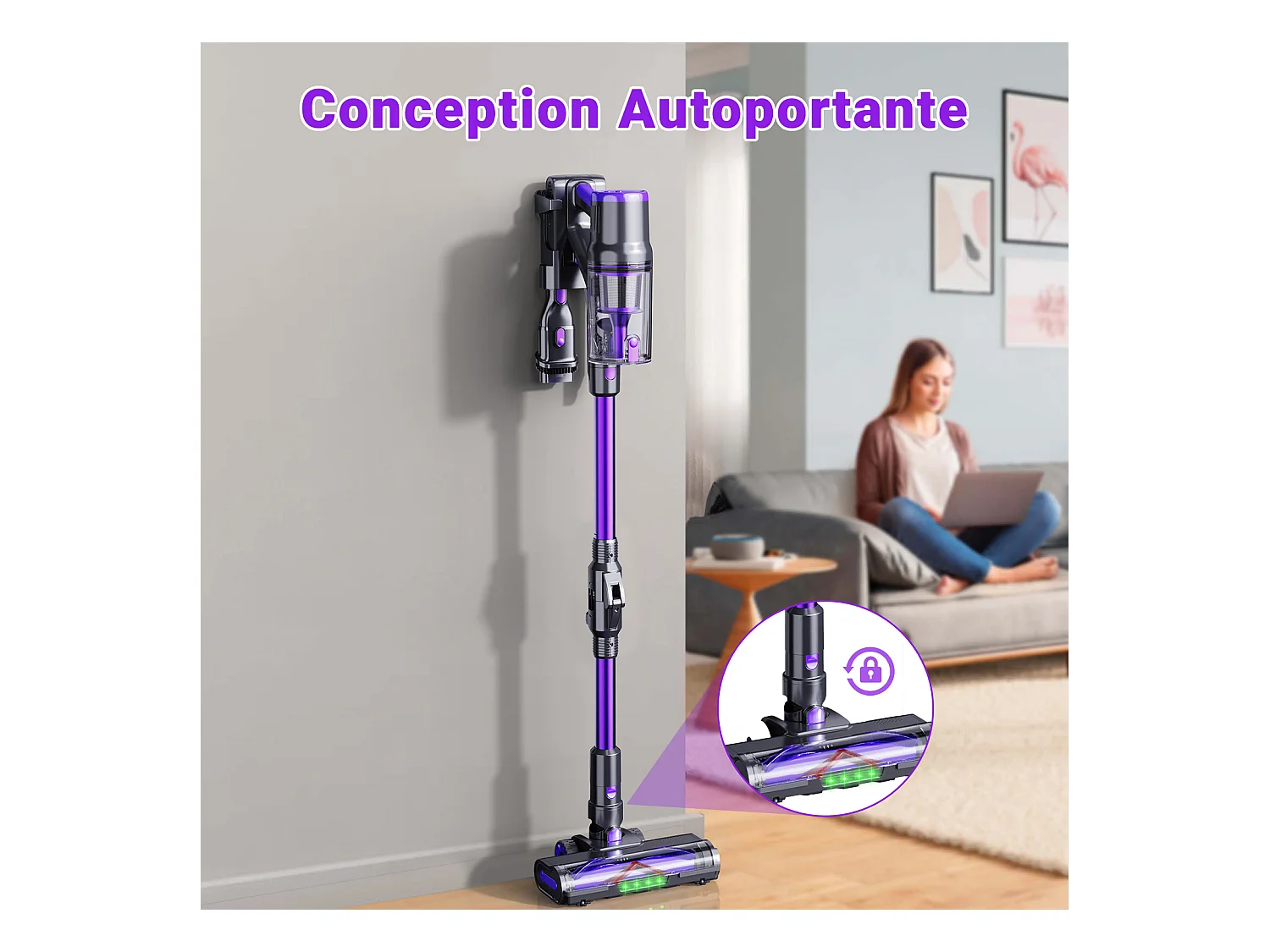 Aspirateur Balai Sans Fil - KILISKY - 700W - Écran Tactile - 65 min Autonomie - Filtre HEPA