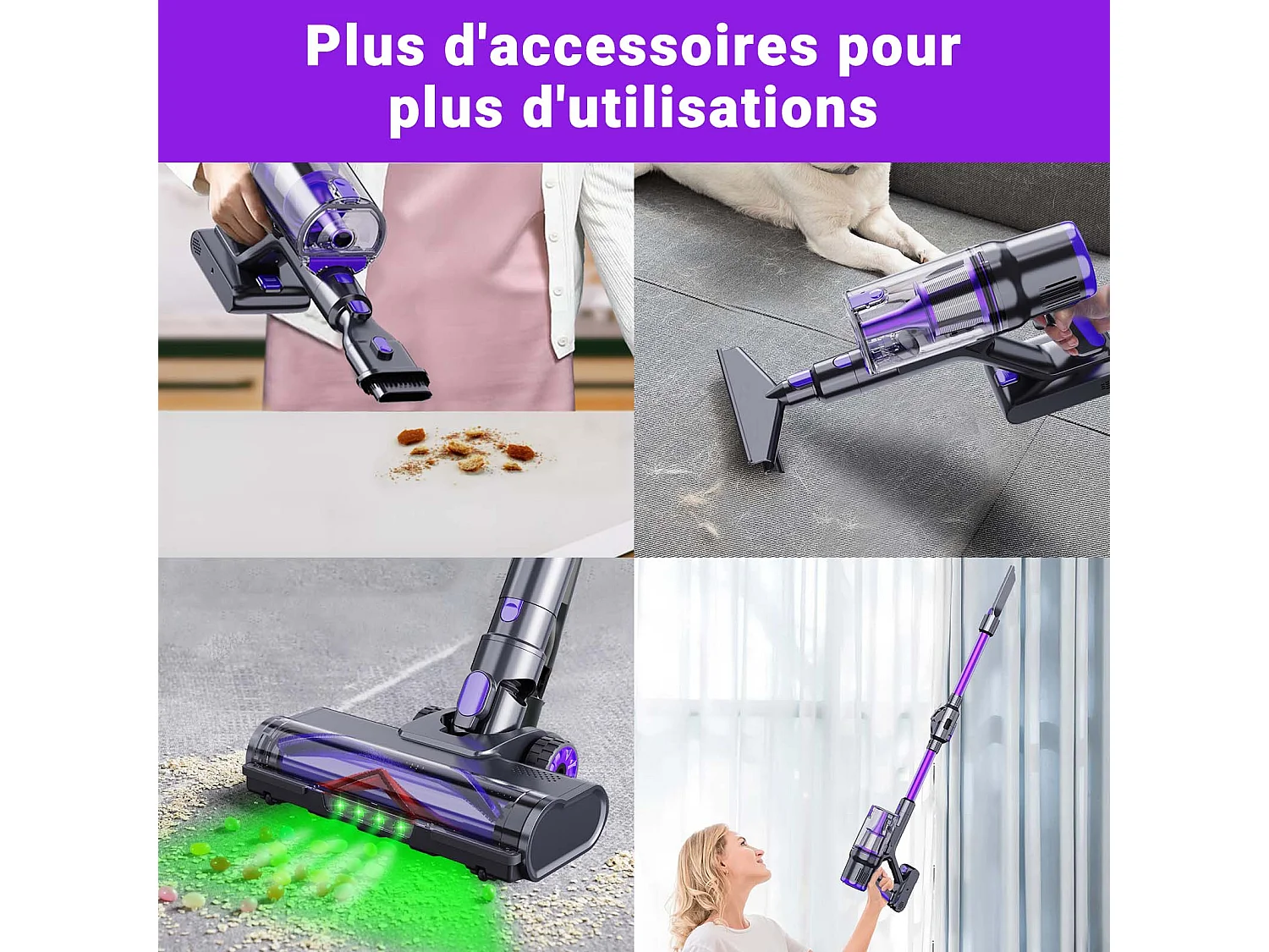 Aspirateur Balai Sans Fil - KILISKY - 700W - Écran Tactile - 65 min Autonomie - Filtre HEPA