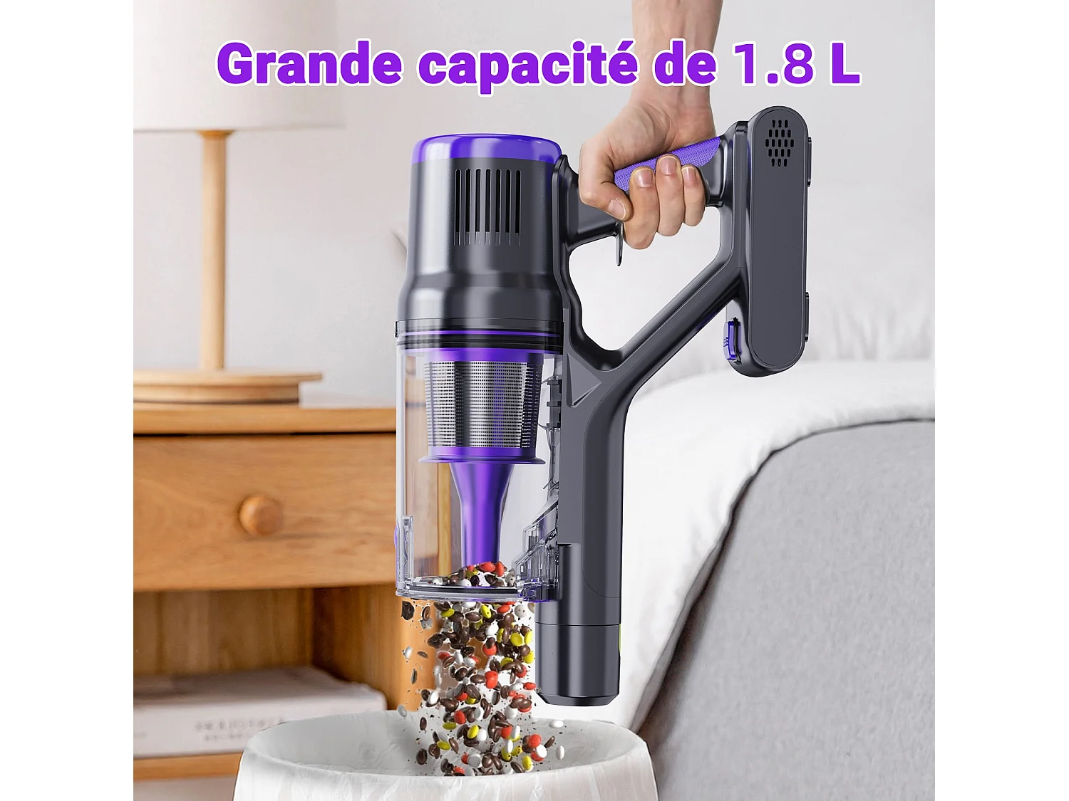 Aspirateur Balai Sans Fil - KILISKY - 700W - Écran Tactile - 65 min Autonomie - Filtre HEPA