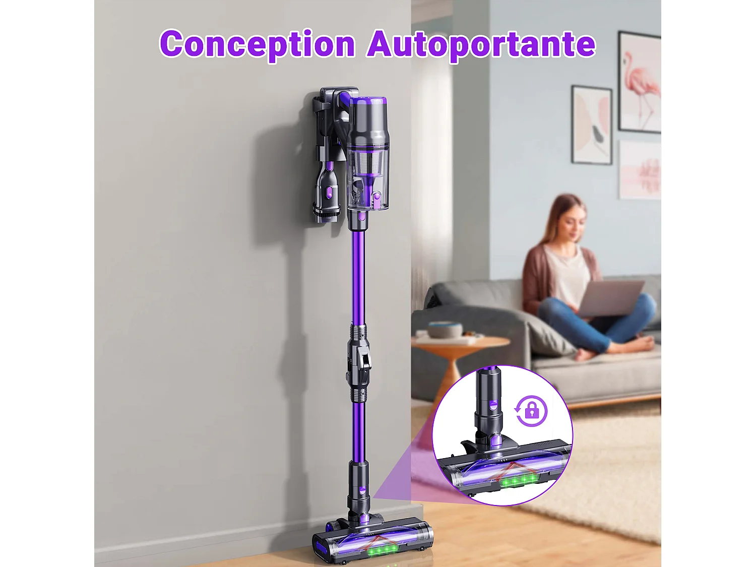 Aspirateur Balai Sans Fil - KILISKY - 700W - Écran Tactile - 65 min Autonomie - Filtre HEPA