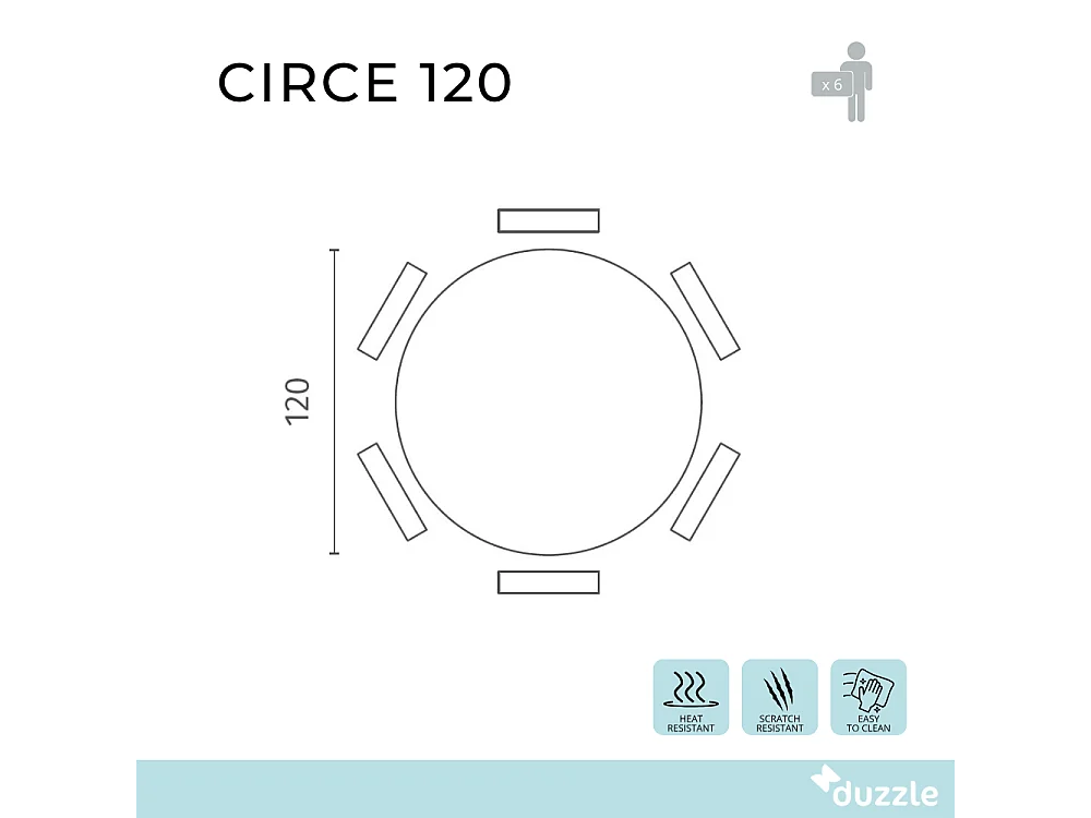 Circe, Tavolo fisso con top in ceramica Marmo bianco (120cm X 120cm H. 76cm)