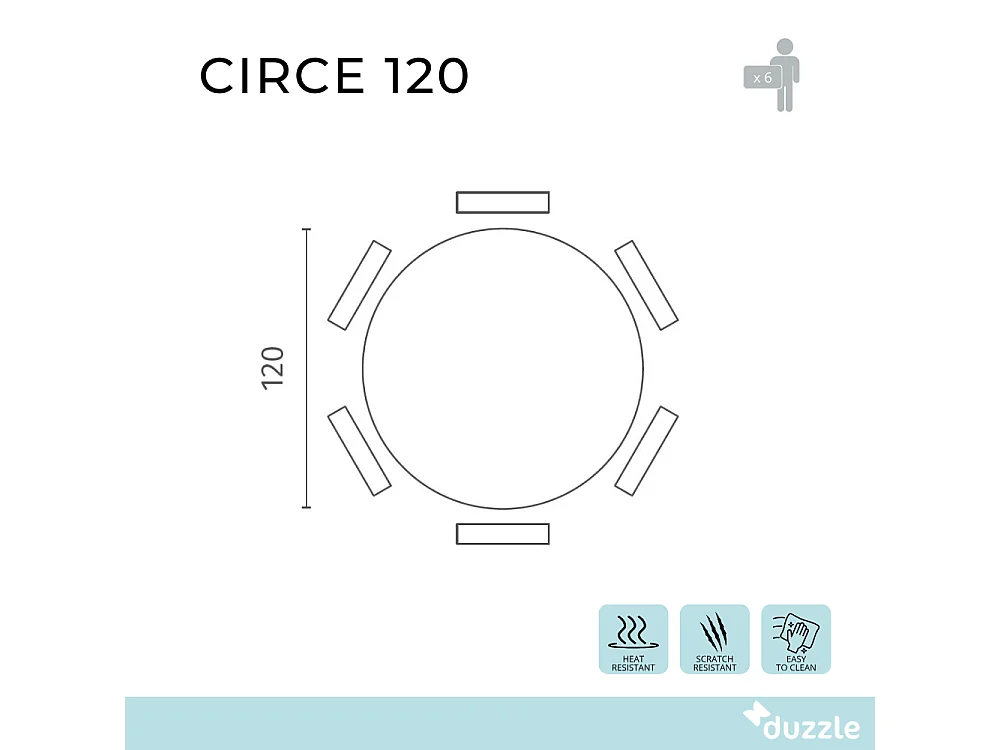 Circe, Tavolo fisso con top in ceramica Marmo bianco (120cm X 120cm H. 76cm)