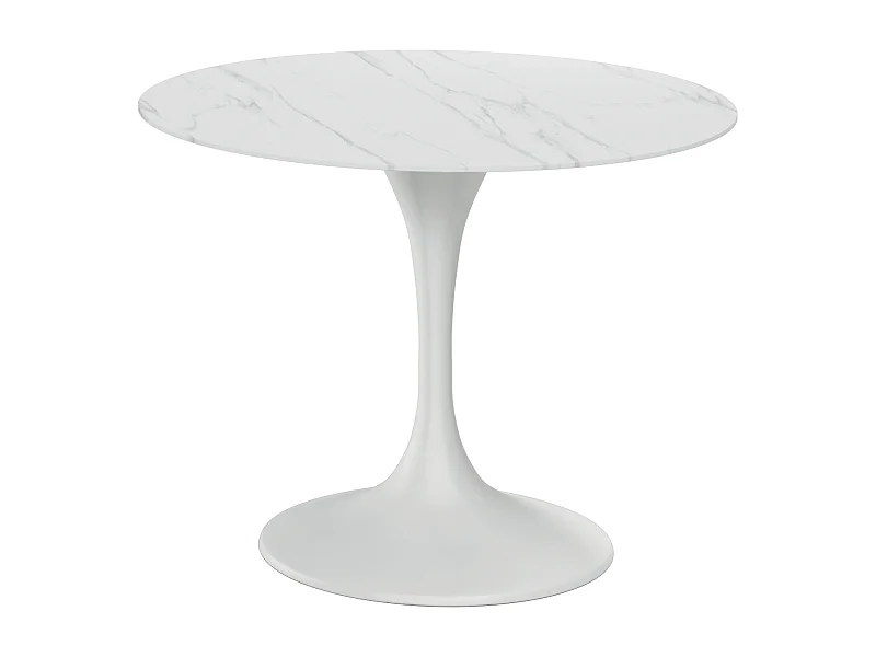 Circe,  Tavolo fisso con top in ceramica con base in metallo verniciato (120cm X 120cm H. 76cm)| Duzzle