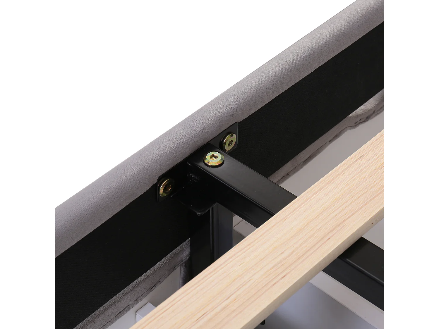 Tweepersoonsbedden 160x200 cm - Polsterbed Met Hoofdbord En 4 Lades - Bed Met Opbergruimte Voor Beddengoed En Kleding - Hout - Grijs