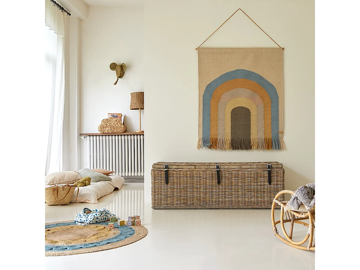 Cassapanca per bambini in fibra naturale Kubu 150