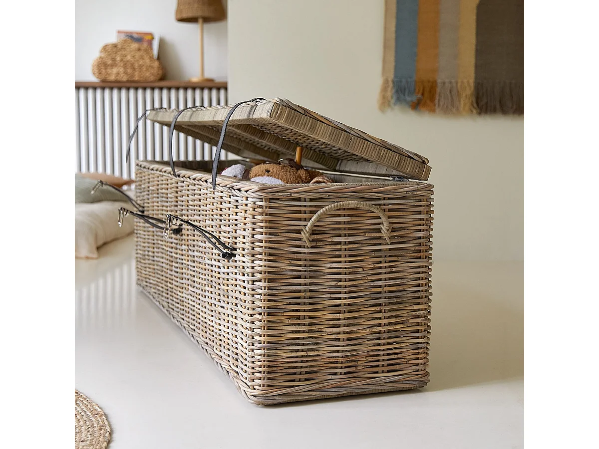 Cassapanca per bambini in fibra naturale Kubu 150