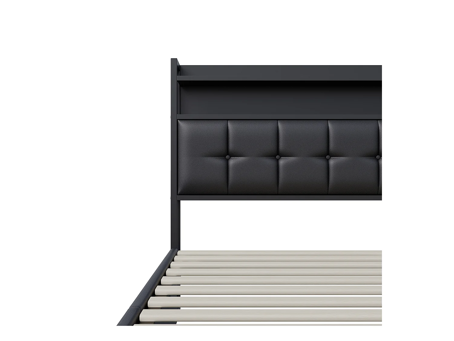 Lit Coffre 140 x 200, Lit Double avec LED et Charge USB, avec espace de rangement, Tete de lit avec Compartiment de Rangement,tissu en PU