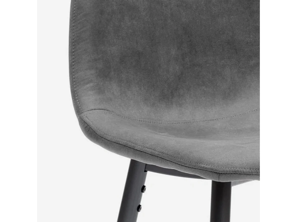 Taburete de cocina en polipiel con respaldo Aria - Gris