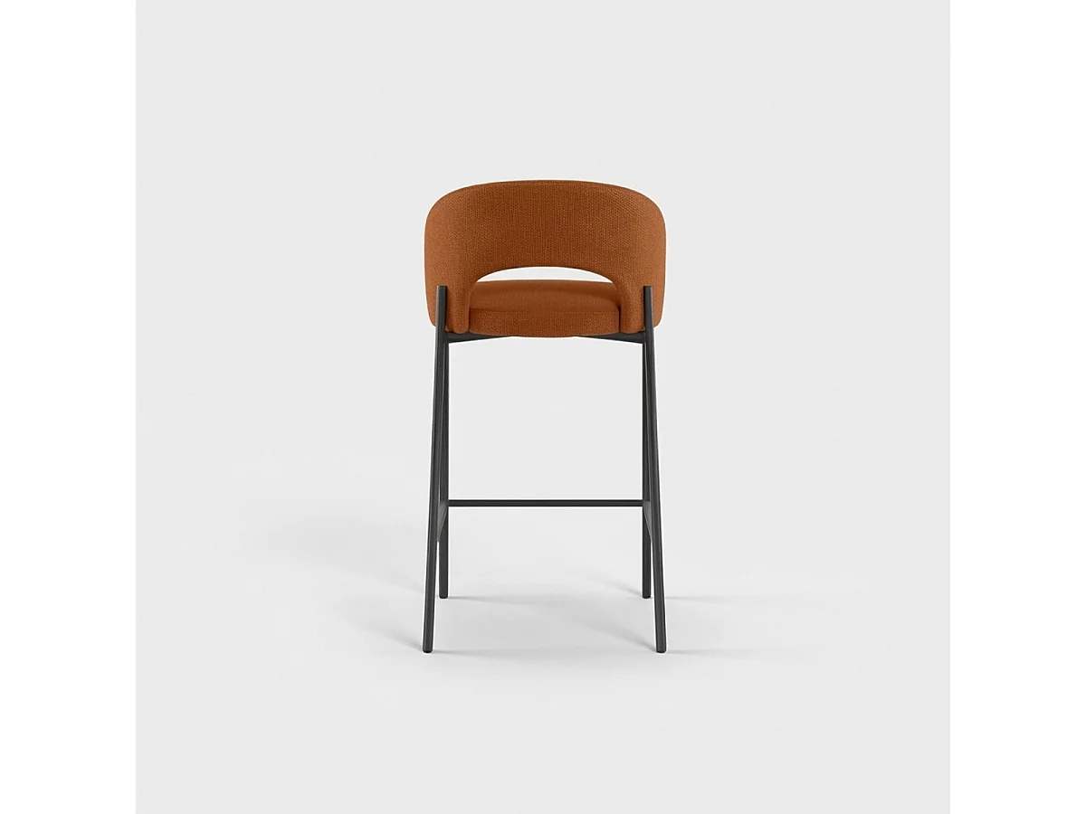 Set aus 2 Küchenbarhockern aus Stoff und Metall mit Fußstütze Nia