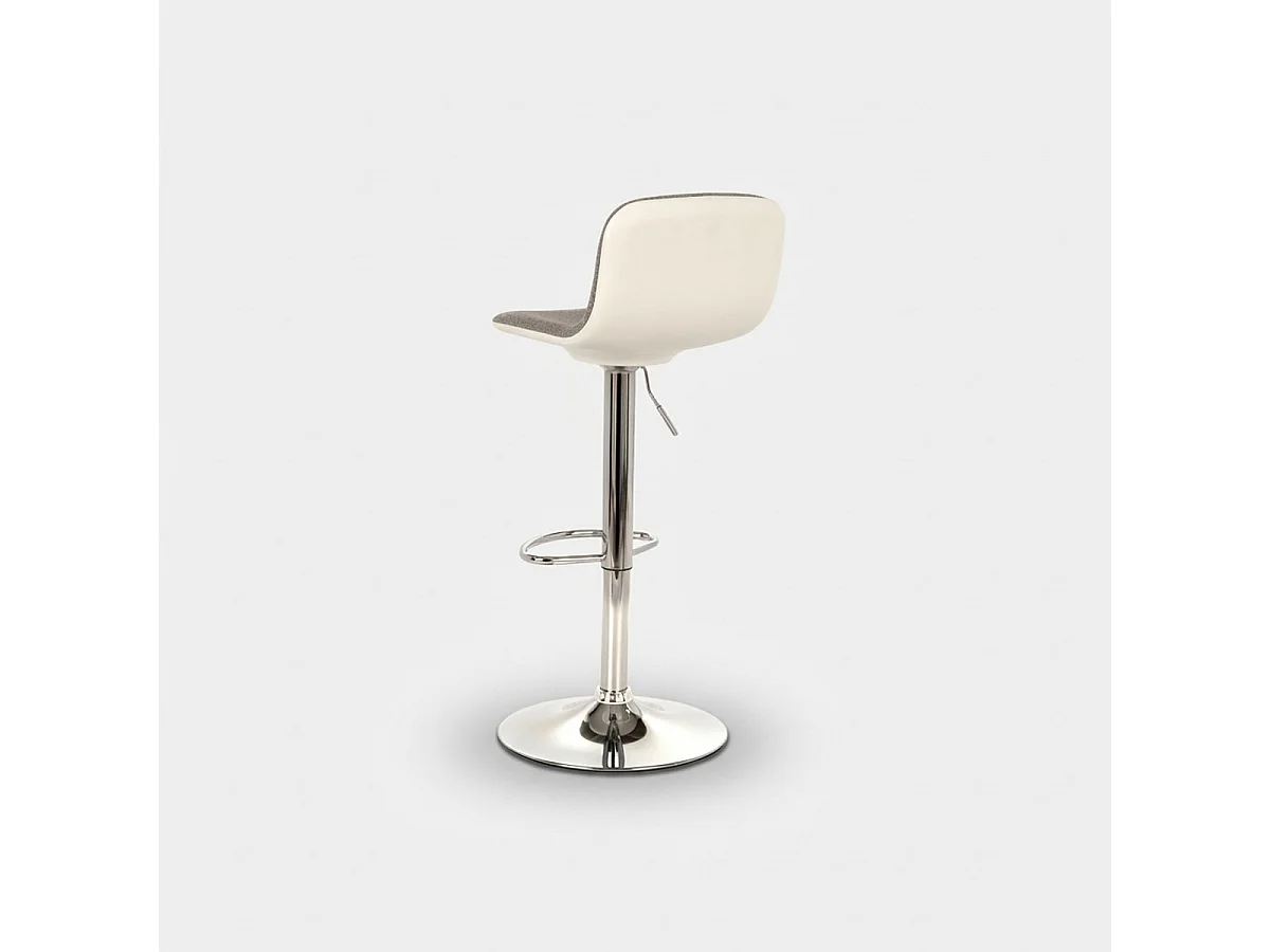 Set 2 höhenverstellbare Barhocker aus Stoff mit verchromtem Fuß Jolly