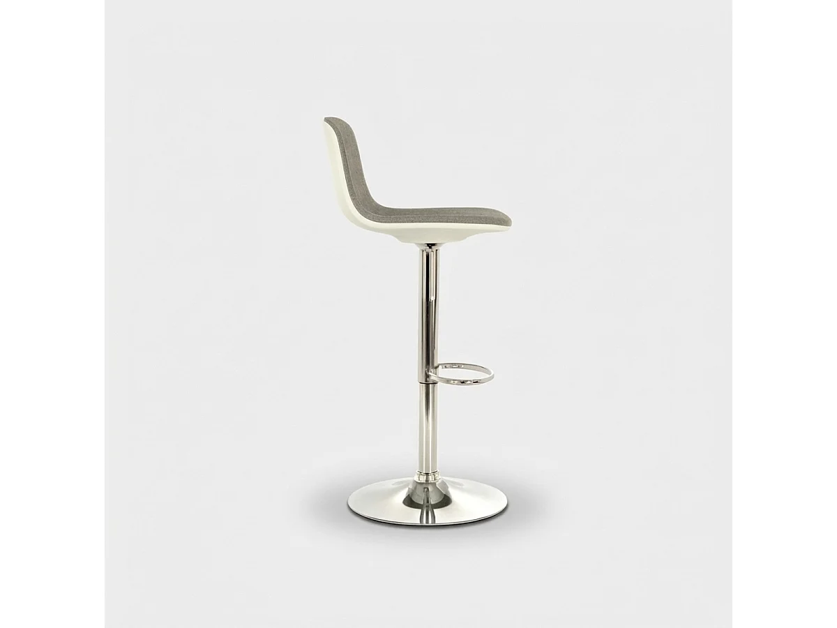 Set 2 höhenverstellbare Barhocker aus Stoff mit verchromtem Fuß Jolly