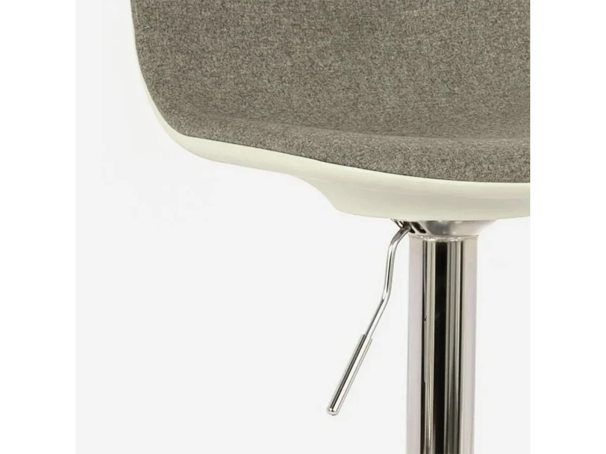 Set 2 höhenverstellbare Barhocker aus Stoff mit verchromtem Fuß Jolly