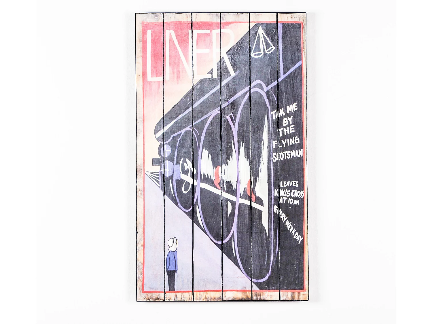 Train,  Stampa su legno   (3cm X 60cm H. 100cm)