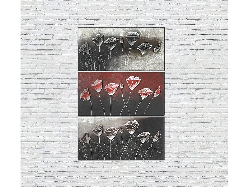 Poppy,  Olio su tela   (4cm X 70cm H. 140cm)| Duzzle