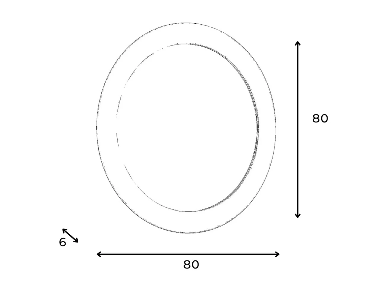 Runder Design-Wandspiegel aus Holz Clarity