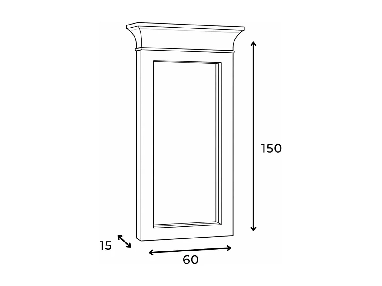 Espejo de pared rectangular de madera Vertical 2