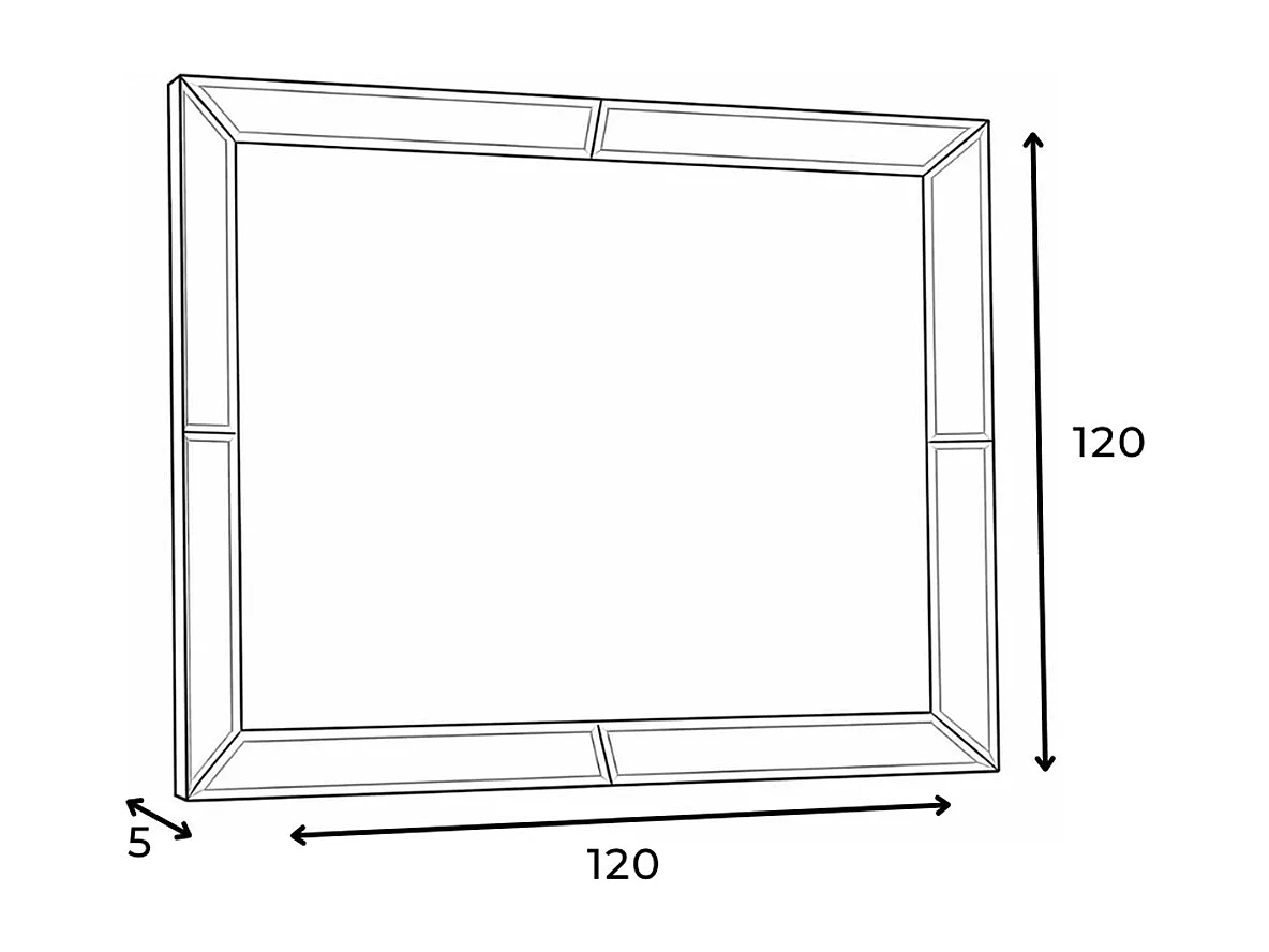 Quadratischer Design-Wandspiegel mit elegantem Rahmen Luminous