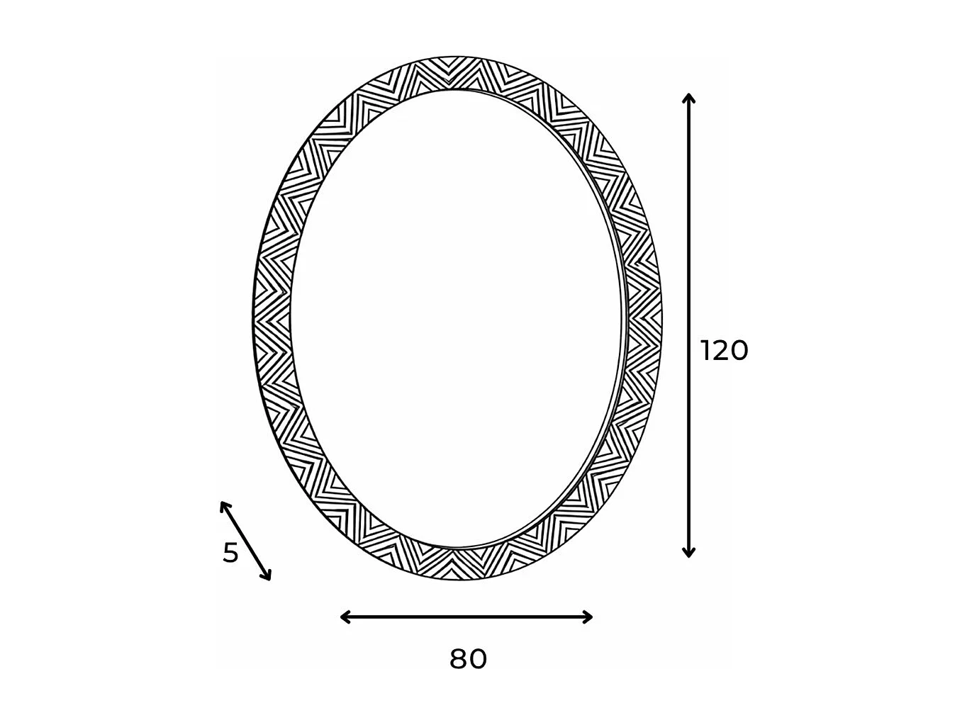 Zig,  Specchio da parete   (120cm X 80cm H. 5cm)