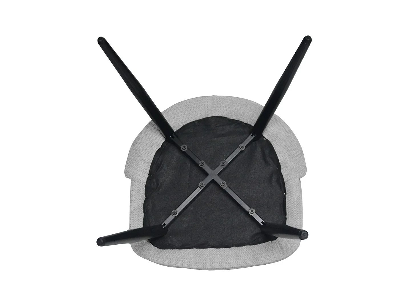 Chaise de salle à manger Kety en microfibre gris clair avec pieds en métal noir