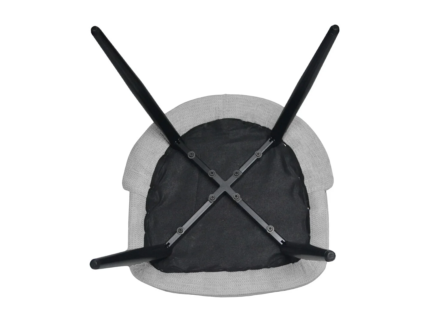 Kety eetkamerstoel in lichtgrijze microvezel met zwarte metalen poten