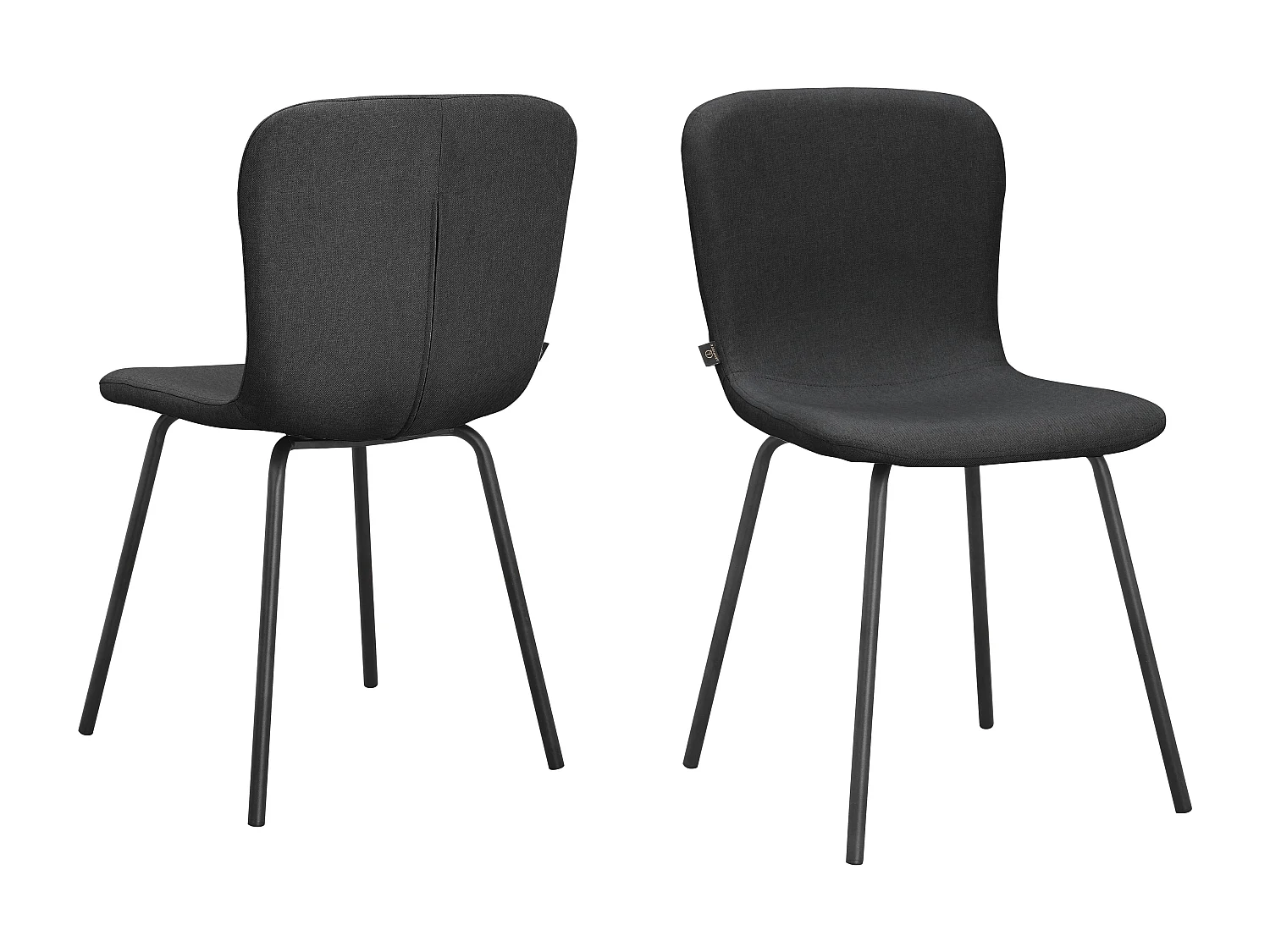 Ulmar | Lot de 2 chaises de salle à manger en tissu anthracite