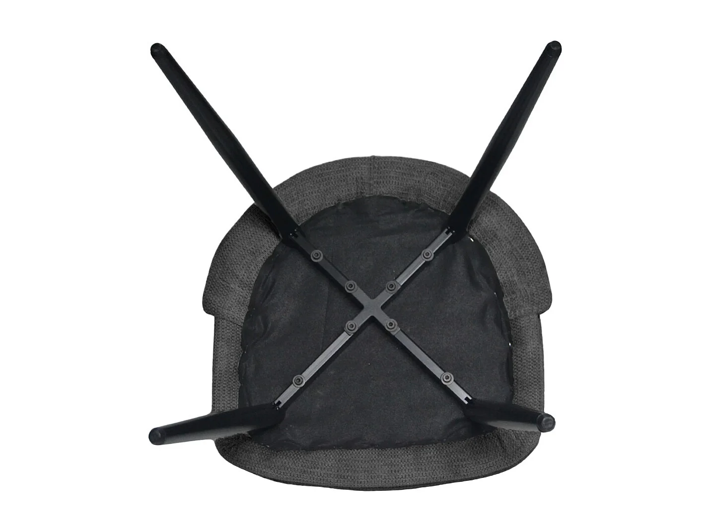 Kety eetkamerstoel in donkergrijze microvezel met zwarte metalen poten