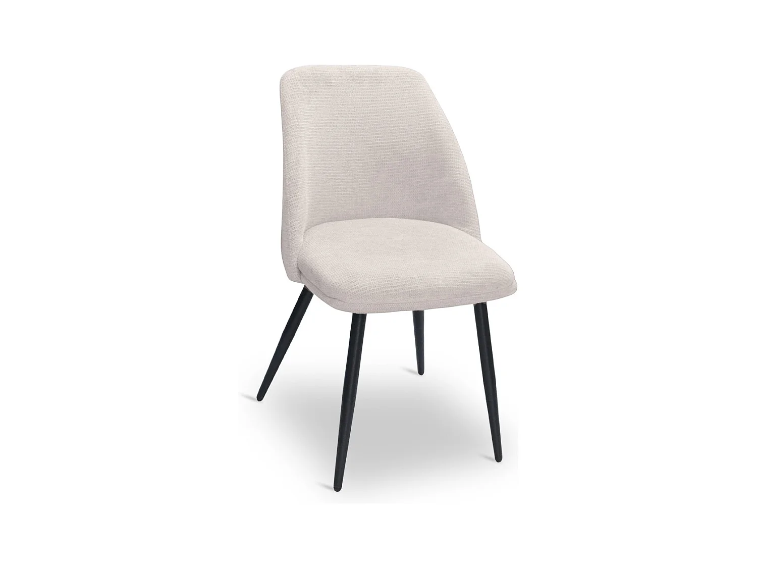 Sedia da sala pranzo Kety in microfibra colore beige con gambe in metallo nero